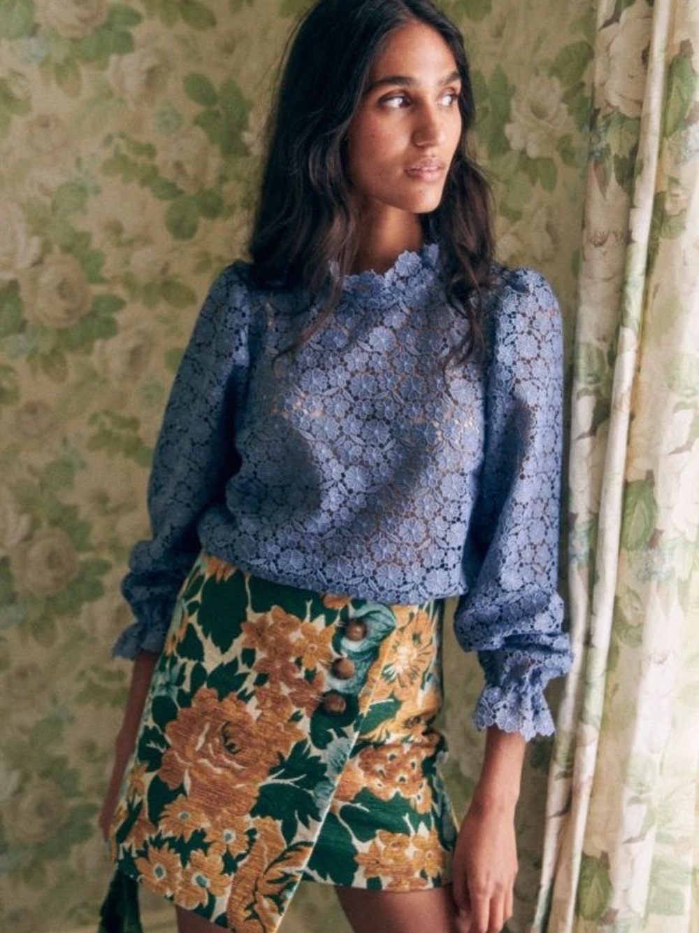 Sezane Jordyna Blouse Dusty Blue FR38/US6